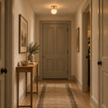 Handmade Brass Globe Flush Mount Ceiling Light in a room