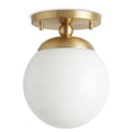 Handmade Brass Globe Flush Mount Ceiling Light in brushed brass