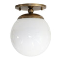 Handmade Brass Globe Flush Mount Ceiling Light in antique brass