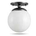 Handmade Brass Globe Flush Mount Ceiling Light in antique black