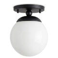 Handmade Brass Globe Flush Mount Ceiling Light in matt black