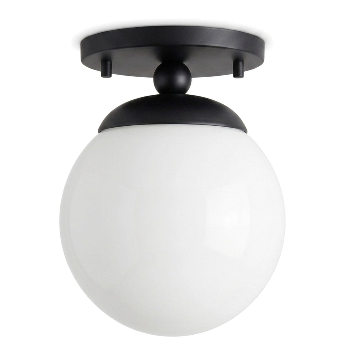 Handmade Brass Globe Flush Mount Ceiling Light in matt black