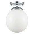 Handmade Brass Globe Flush Mount Ceiling Light in polished chrome
