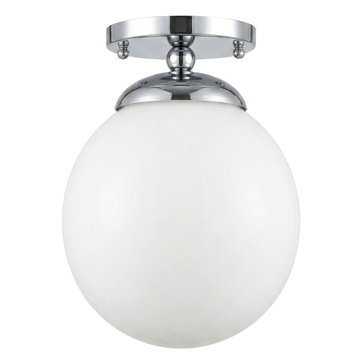 Handmade Brass Globe Flush Mount Ceiling Light in polished chrome