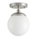 Handmade Brass Globe Flush Mount Ceiling Light in brushed chrome