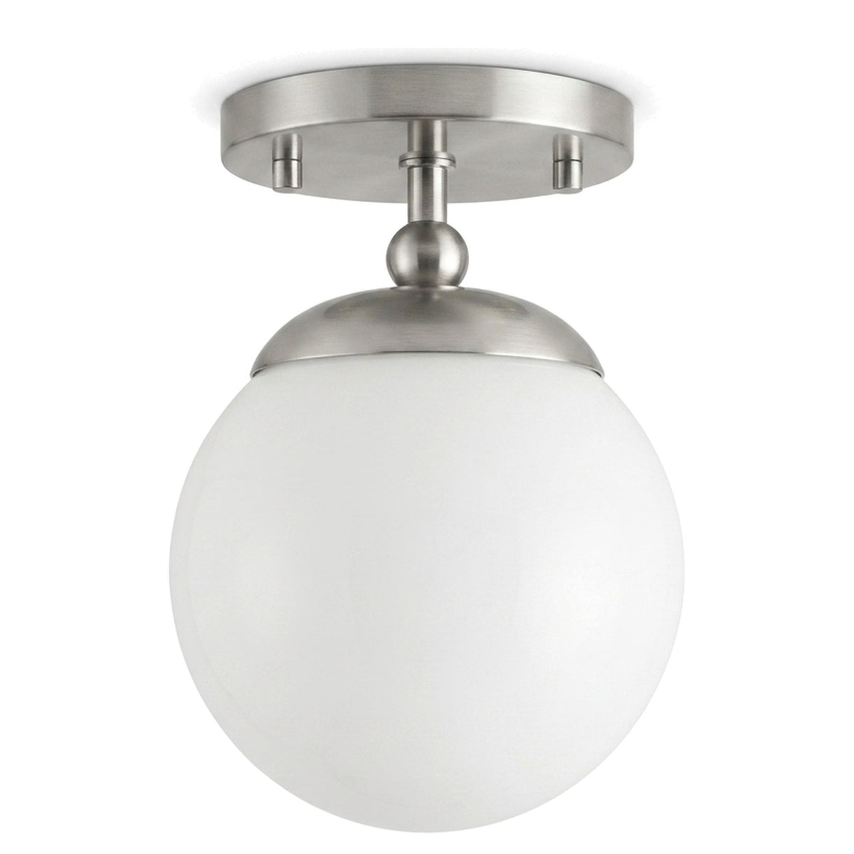 Handmade Brass Globe Flush Mount Ceiling Light in brushed chrome