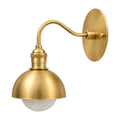 Brass Wall Sconce Light with Dome Shade – Aged Brass Finish in raw brass
