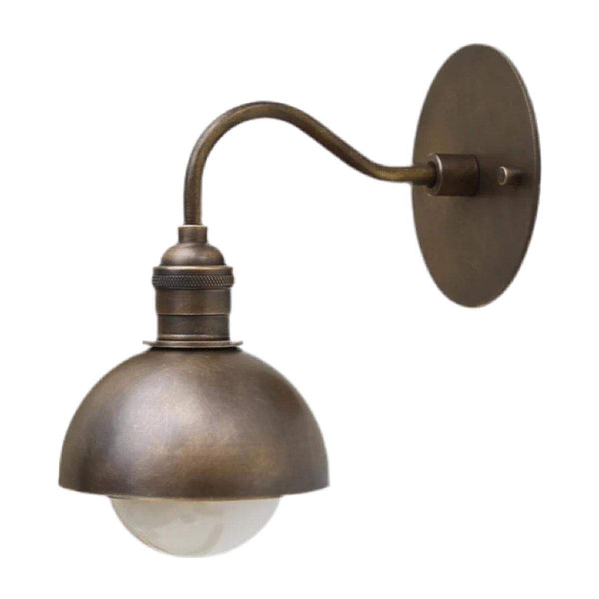 Brass Wall Sconce Light with Dome Shade – Aged Brass Finish in antique brass