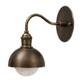 Brass Wall Sconce Light with Dome Shade – Aged Brass Finish in blackened brass