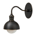 Brass Wall Sconce Light with Dome Shade – Aged Brass Finish in antique black