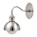 Brass Wall Sconce Light with Dome Shade – Aged Brass Finish in polished chrome