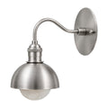 Brass Wall Sconce Light with Dome Shade – Aged Brass Finish in brushed chrome