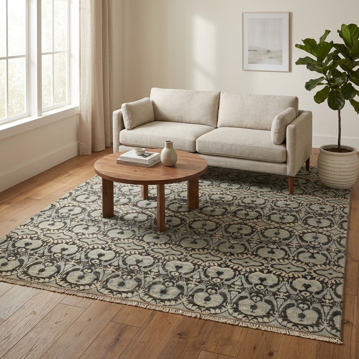 Casavani Turkish Tribal Rug in a living room
