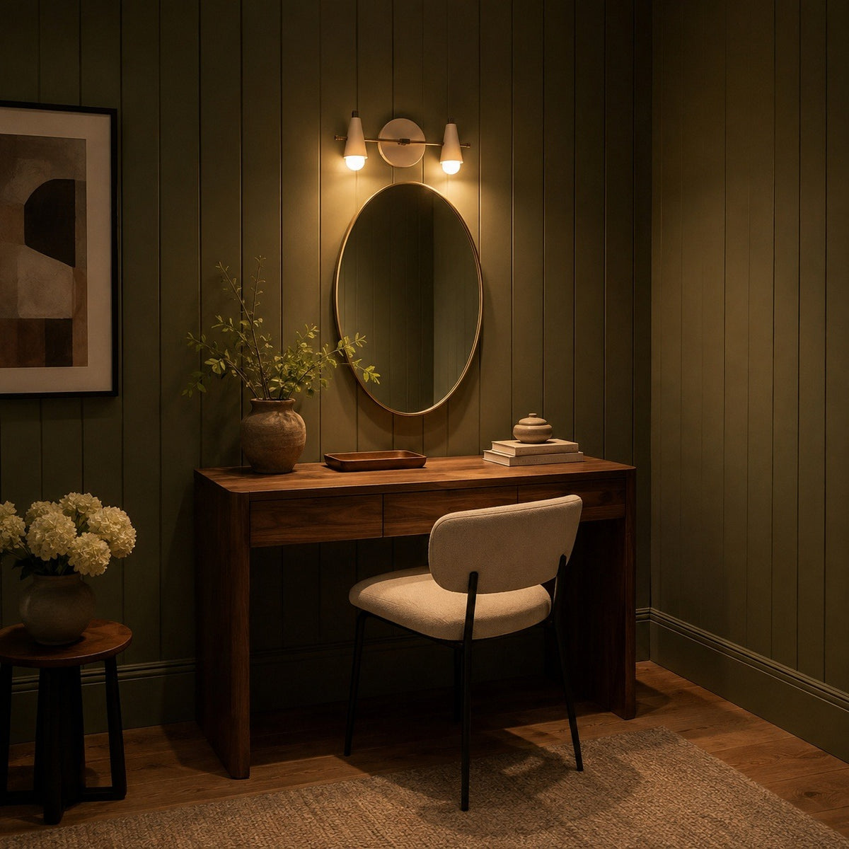 Custom Vanity Wall Light in a room