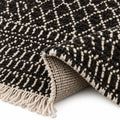 Darya Wool Silver Silk Hand Knotted Premium Quality Rug, folded corner showing the back