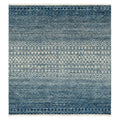 Denim blue Indo Savannah Soft Wool Rug, full view on a white background