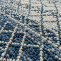 Denim blue Indo Savannah Soft Wool Rug, close up of the texture