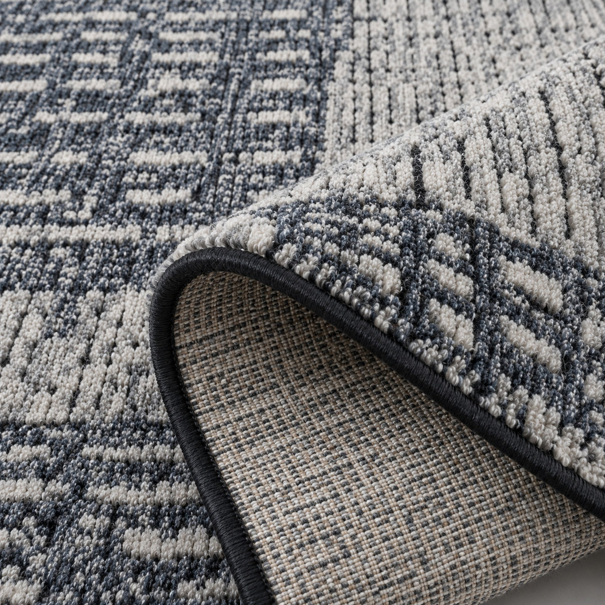 Denim Sky, folded corner showing the back