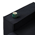 Urban Sectional Sofa, Pet-Friendly Cloud Velvet Sleepers 4-Seaters, Black
