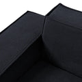 Urban Sectional Sofa, Pet-Friendly Cloud Velvet Sleepers 4-Seaters, Black