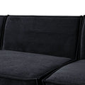Urban Sectional Sofa, Pet-Friendly Cloud Velvet Sleepers 4-Seaters, Black
