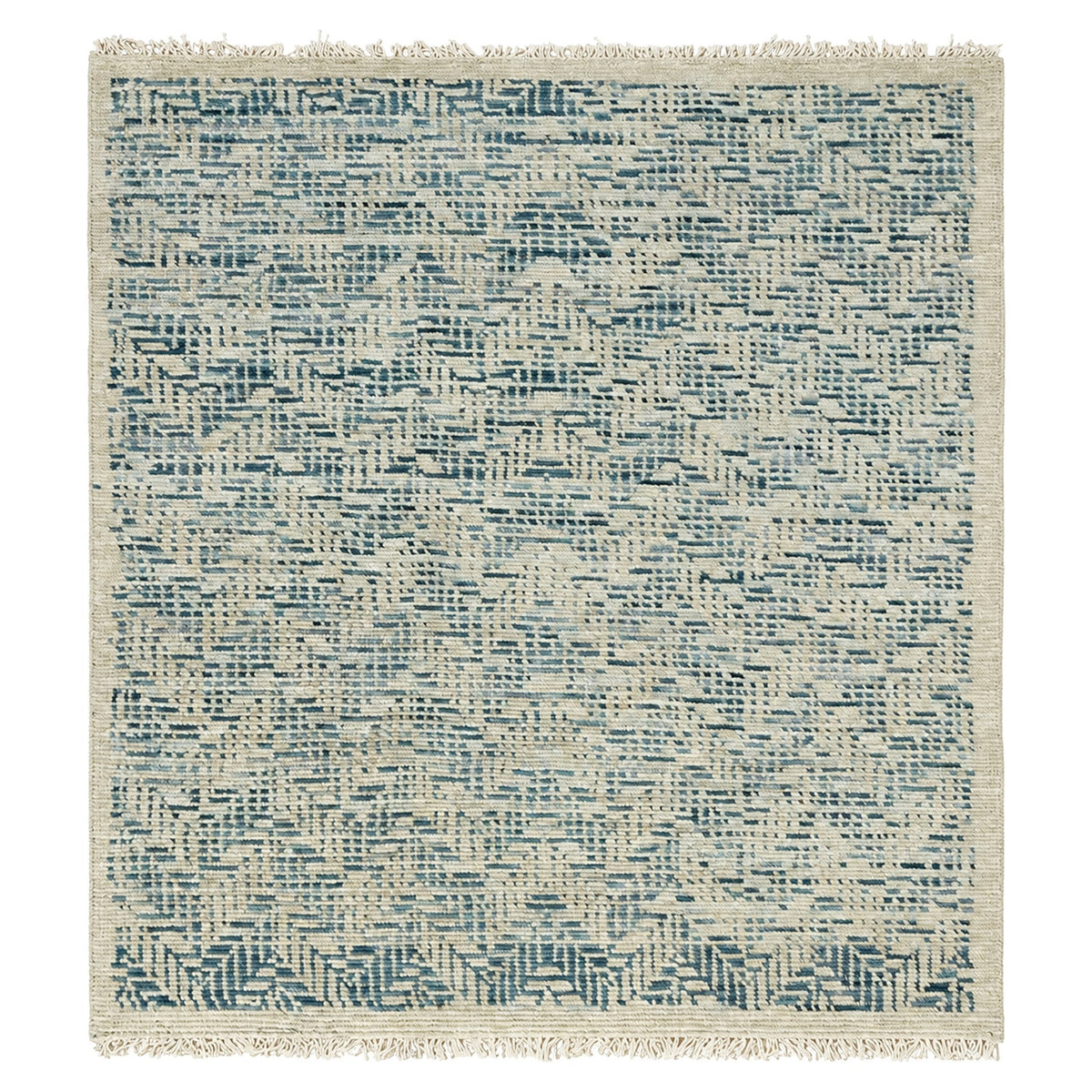 Esprenza Zigzag pattern Ivory Grey Rug, full view on a white background