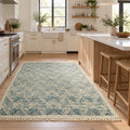 Esprenza Zigzag pattern Ivory Grey Rug in a kitchen
