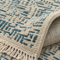 Esprenza Zigzag pattern Ivory Grey Rug, folded corner showing the back