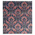 Floral Pink Hand knotted Rug, full view on a white background