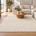 Fluffy Shag brown Area Rug in a bedroom