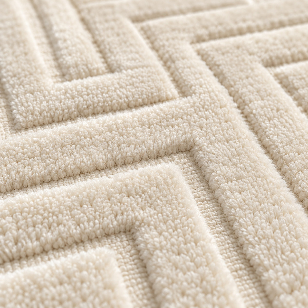 Fluffy Shag brown Area Rug, close up of the texture