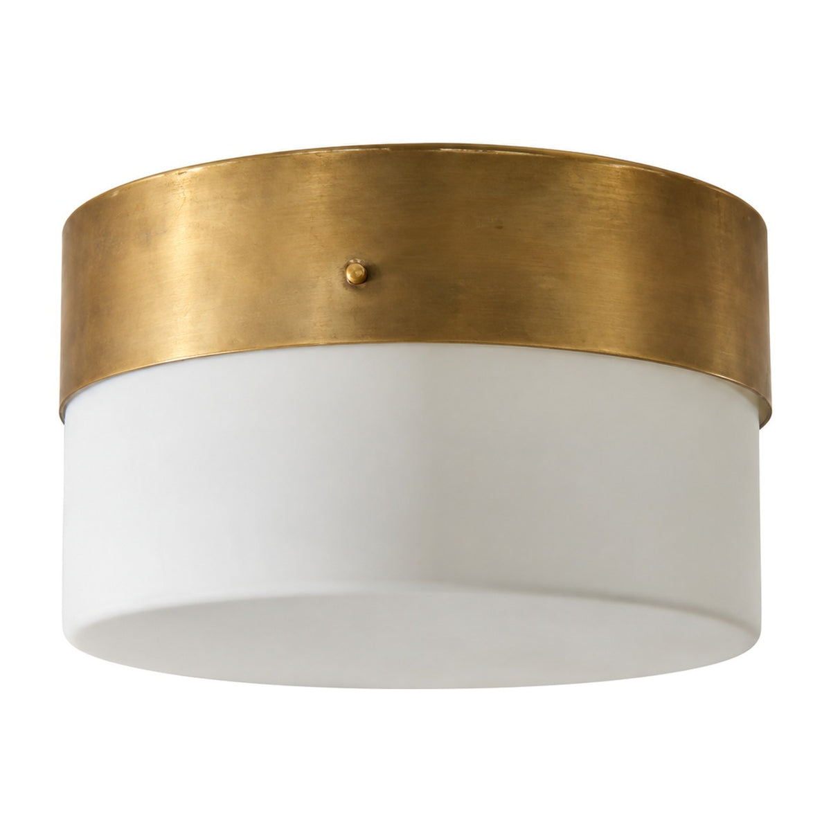 Handcrafted Brass Flush Light in raw brass