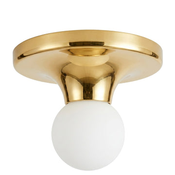 Flush Mount Ceiling Raw Brass Lamp – Handmade Vintage Style in polished brass