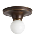 Flush Mount Ceiling Raw Brass Lamp – Handmade Vintage Style in blackened brass