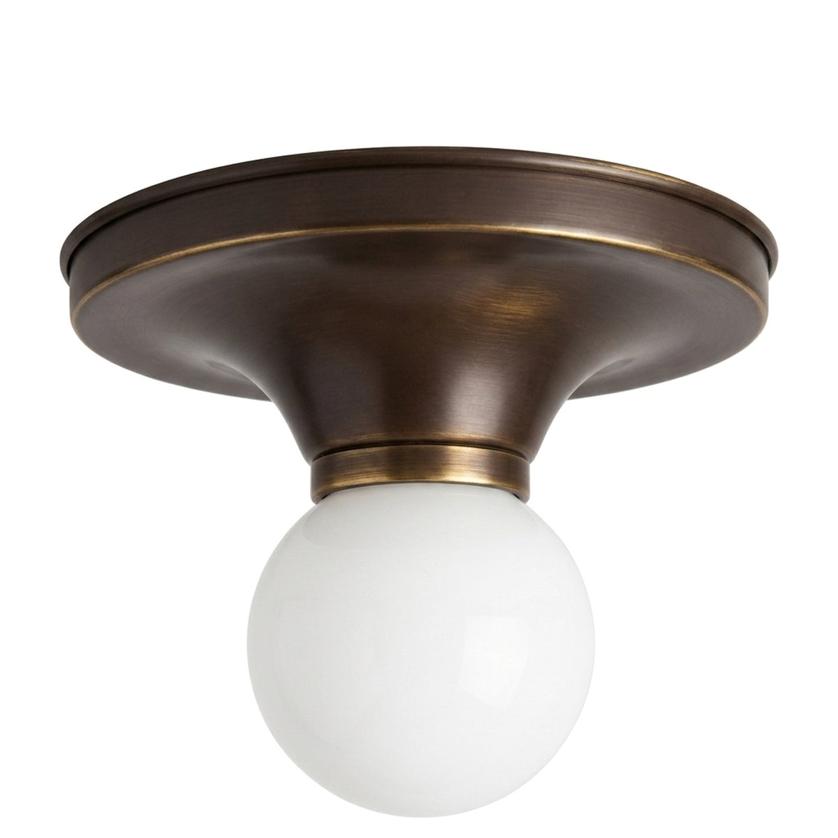 Flush Mount Ceiling Raw Brass Lamp – Handmade Vintage Style in blackened brass