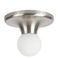 Flush Mount Ceiling Raw Brass Lamp – Handmade Vintage Style in brushed chrome