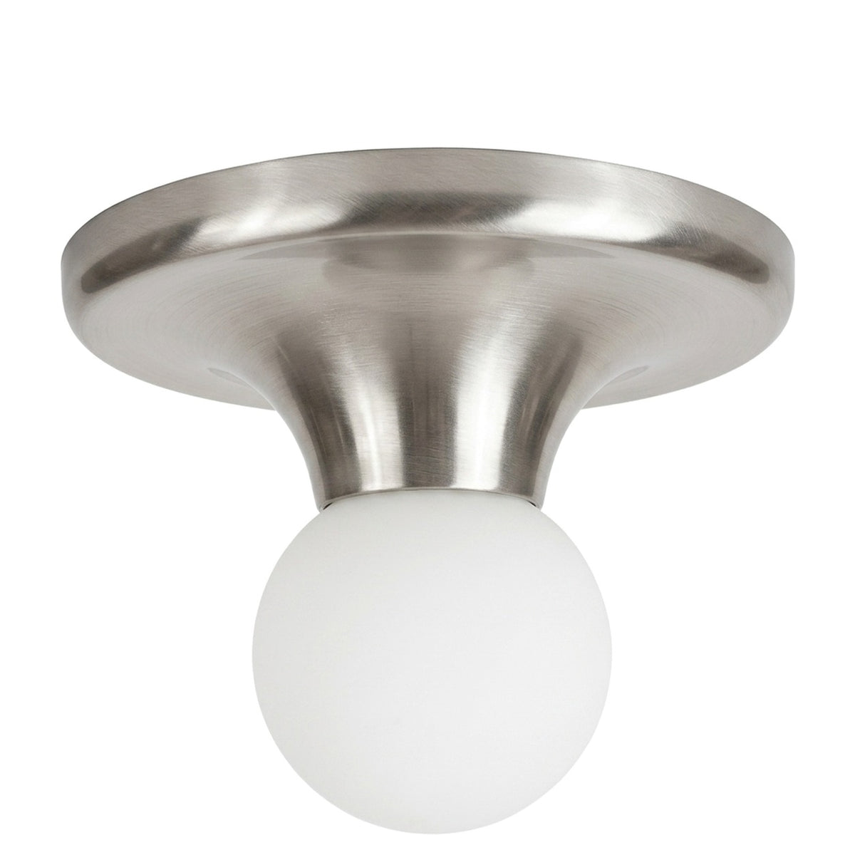 Flush Mount Ceiling Raw Brass Lamp – Handmade Vintage Style in brushed chrome