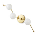Four-Light Flush Mount Ceiling & Wall Light – Italian Brass Globe Fixture in polished brass