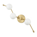 Four-Light Flush Mount Ceiling & Wall Light – Italian Brass Globe Fixture in brushed brass