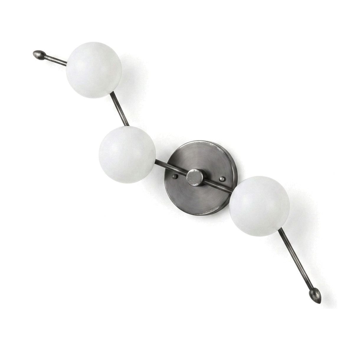 Four-Light Flush Mount Ceiling & Wall Light – Italian Brass Globe Fixture in antique black