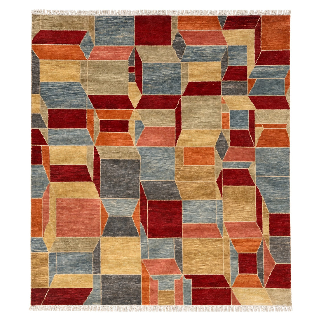Gabbehs Geometric Modernist 3D Pattern, full view on a white background
