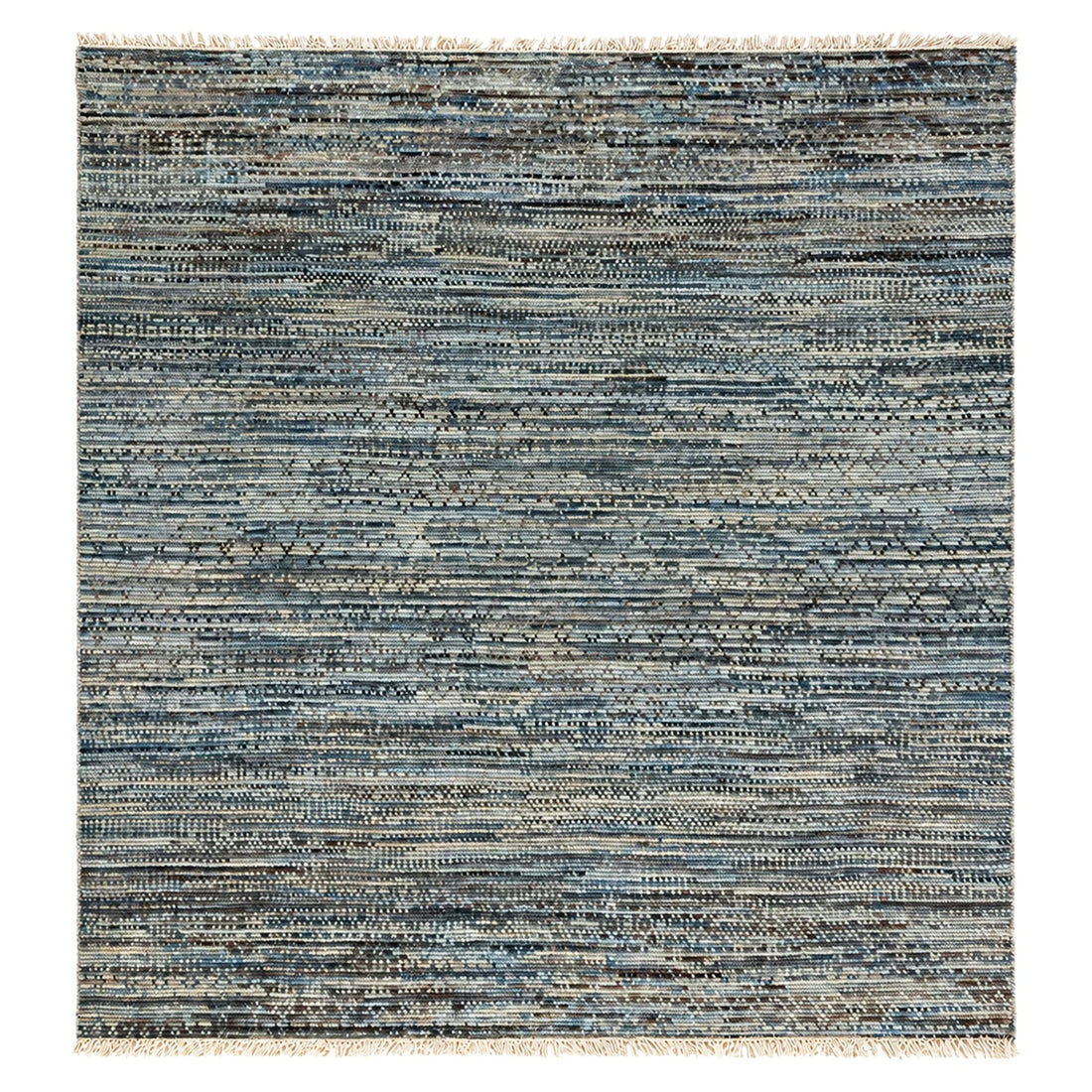 Galaxy Blue Modern Bedroom Rug, full view on a white background