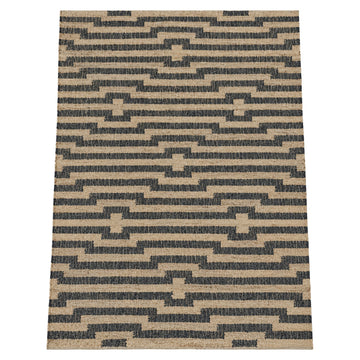 Geometric Pattern Jute Rug - Sustainable Choice for Modern Homes, full view on a white background