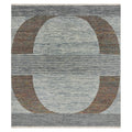 Gray Saree Silk Distressed look Handmade Vintage Rug, full view on a white background