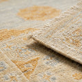 Hand-Knotted Mamluk Pastel colors Rug, folded corner showing the back