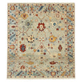 Hand-Knotted Oushak Rug, full view on a white background