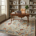 Hand-Knotted Oushak Rug in a home office