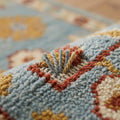 Hand-Knotted Oushak Rug, close up of the texture