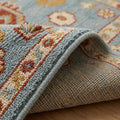 Hand-Knotted Oushak Rug, folded corner showing the back