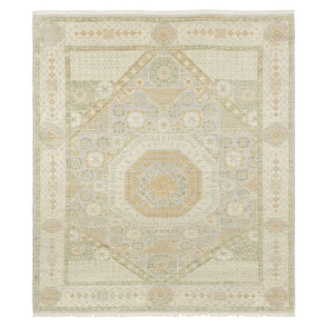 Hand-Knotted Royal Look Mamluk Rug, full view on a white background